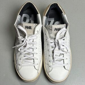 P448 White and Gold Men's Sneakers